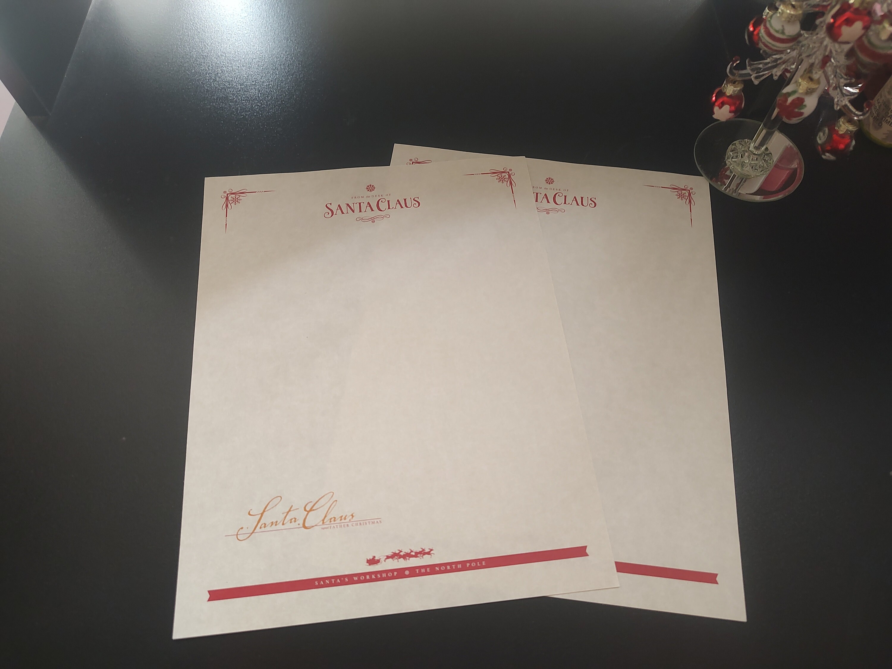 Letter From Santa Printable Letterhead Stationery (blank), Official ...