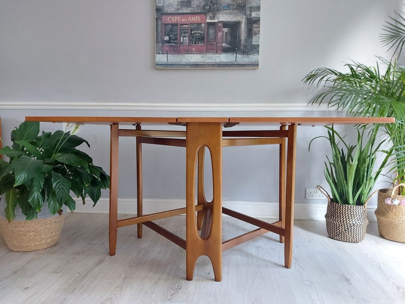 Mid Century Danish Teak Drop Leaf Table Etsy UK