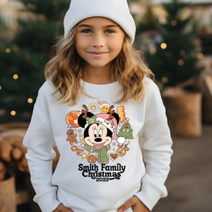 Kids Christmas Sweatshirt, Minnie and Mickey Retro Shirts, Vintage Christmas Sweatshirt, Retro Christmas Shirts, Hippie, 70s,  901retro