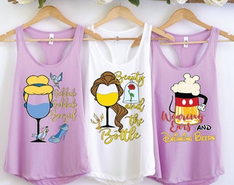 Disney Princess Bachelorette Tank Top, Wine Theme Bridal Shirt