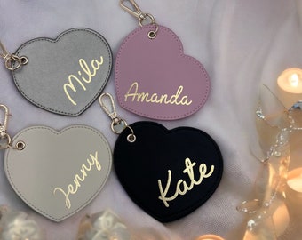 Personalized Keychains, Heart Keychain with names, Keychain for Bags, Personalized Gift 182