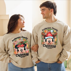 Matching Couples Christmas Sweatshirt, Minnie and Mickey Retro Sweatshirt Vintage Christmas Sweatshirt, Retro Christmas, Hippie, 70s, 901