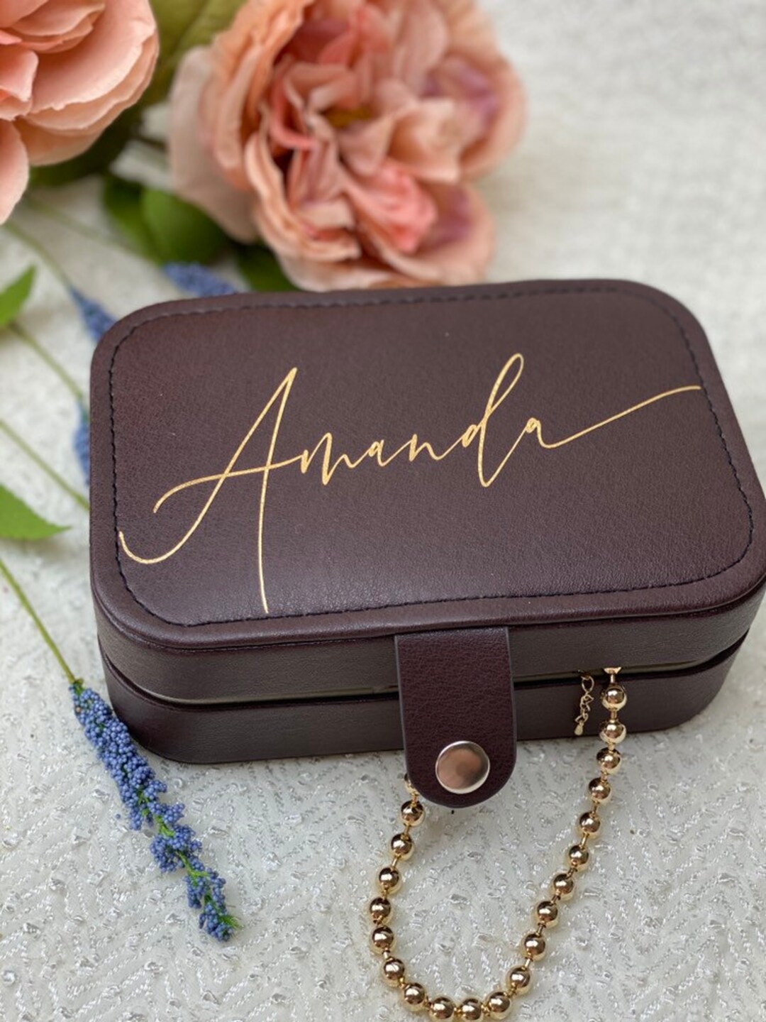 Personalized Travel Jewelry Box, Bridesmaid Gift, Bridesmaid Gift