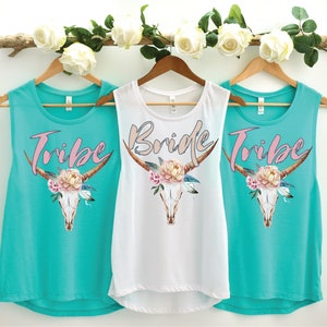 Bachelorette Party Tank Tops , Austin Texas Bride and Tribe shirts , Nashville Bachelorette, Bride and Tribe Shirts