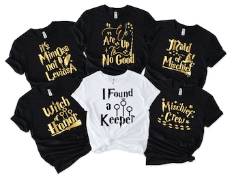 Junggesellinnenabschied Tank Tops, Unfug Crew Shirts Zauberer Thema, Trauzeugin des Unfugs, Hexe der Ehre, Braut 'Hexen Hemden, Sie ist ein Fang