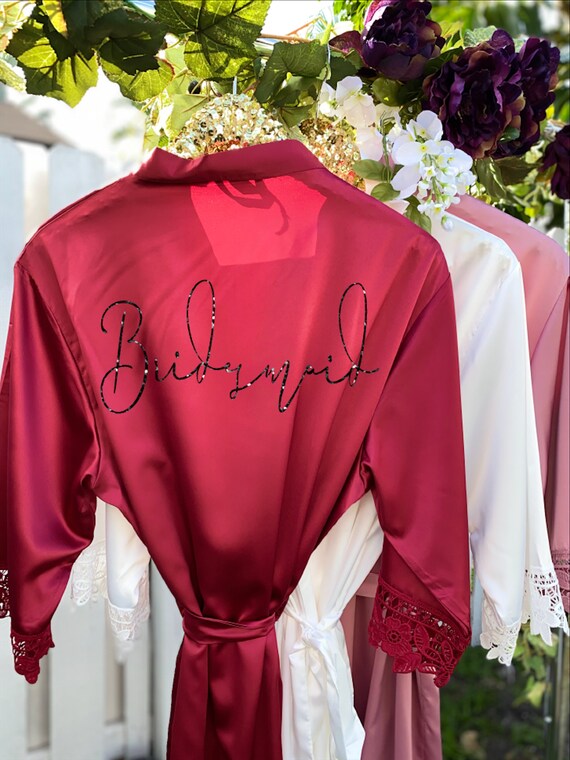 Bridesmaid Robes Burgundy Robes Bridesmaid Gift Wedding Etsy
