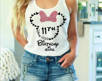 Personalized Disney Family Matching Shirts, Birthday Mickey Shirts, Disneyland Vacay, Disney Trip, Birthday Trip Shirt, Minnie Tank Top