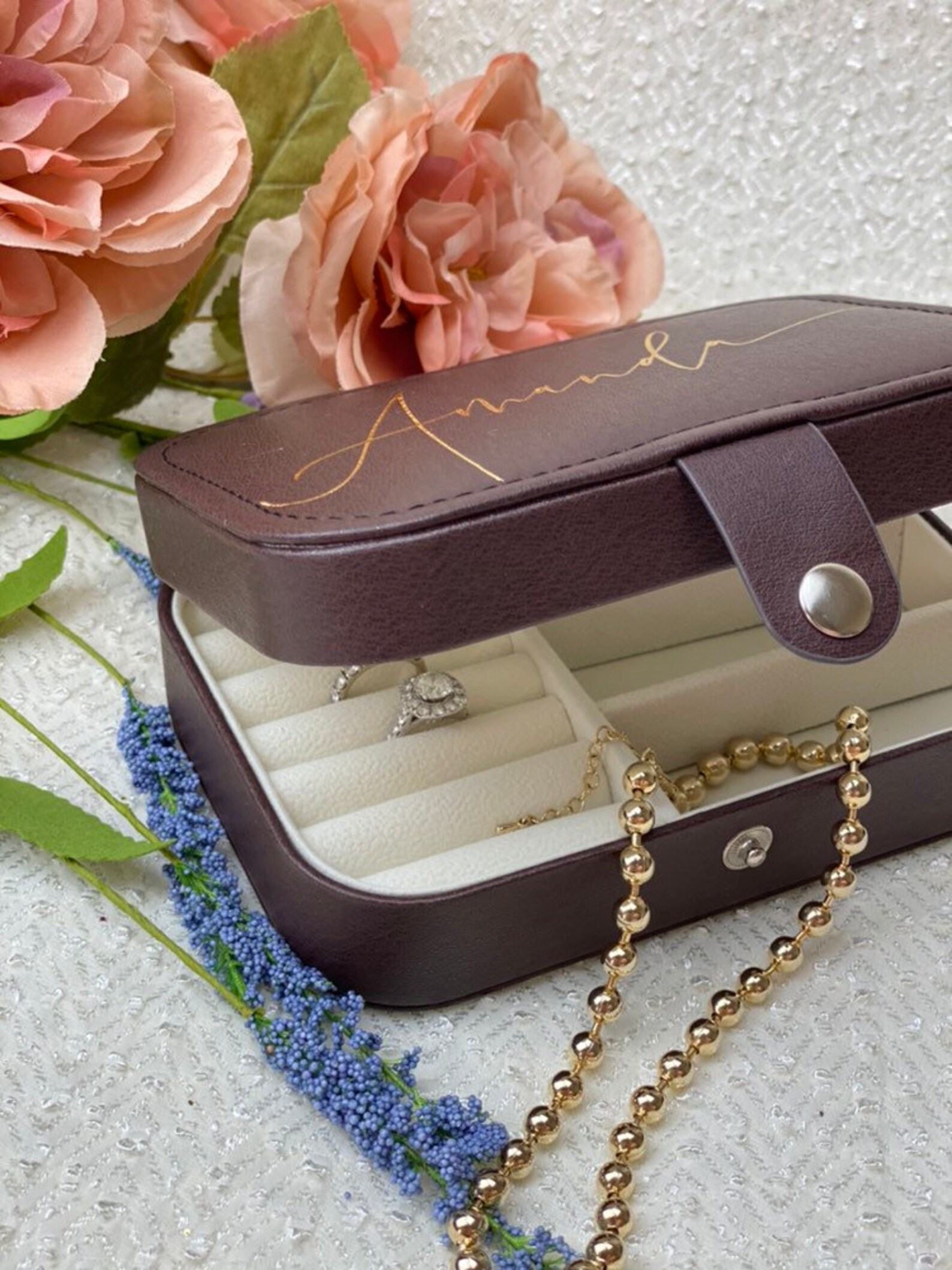 Personalized Travel Jewelry Box Bridesmaid Gift Bridesmaid Etsy