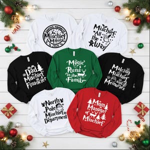 Mischief Christmas Shirts, Matching Christmas Shirts, Christmas Pajamas,  Wizard Mischief Shirts