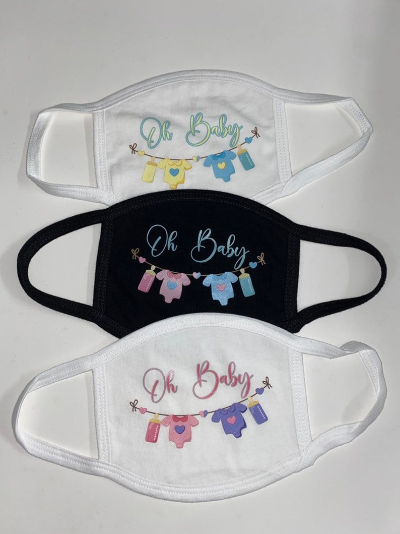 Oh Baby Shower face Mask Baby Gender Announcement It's A Etsy