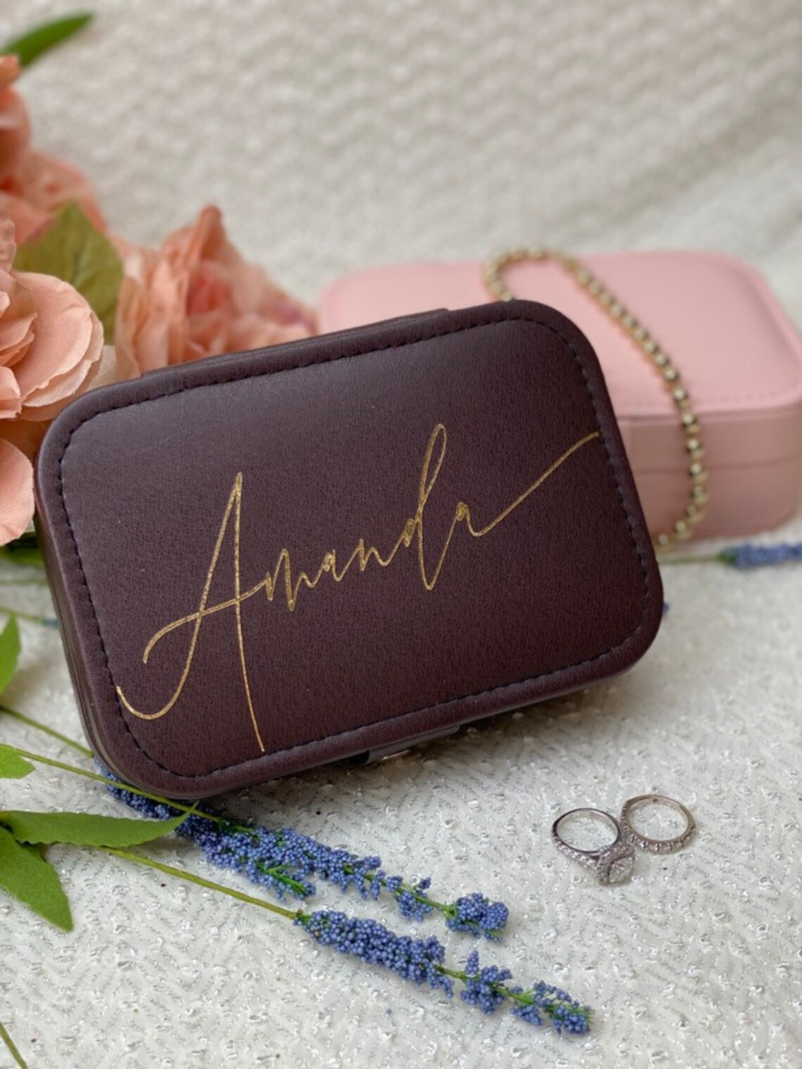 Personalized Travel Jewelry Box Bridesmaid Gift Bridesmaid Etsy