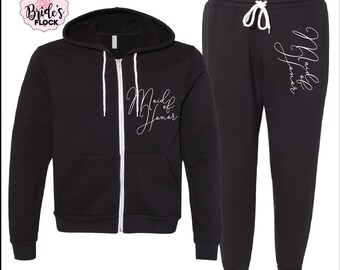 Bride Sweatpants and hoodie, Bridesmaid Sweatpants, Bridesmaid Zipper Hoodies, Bridal Gift, Bride Sweatpants, Wedding gift,  710VERTI