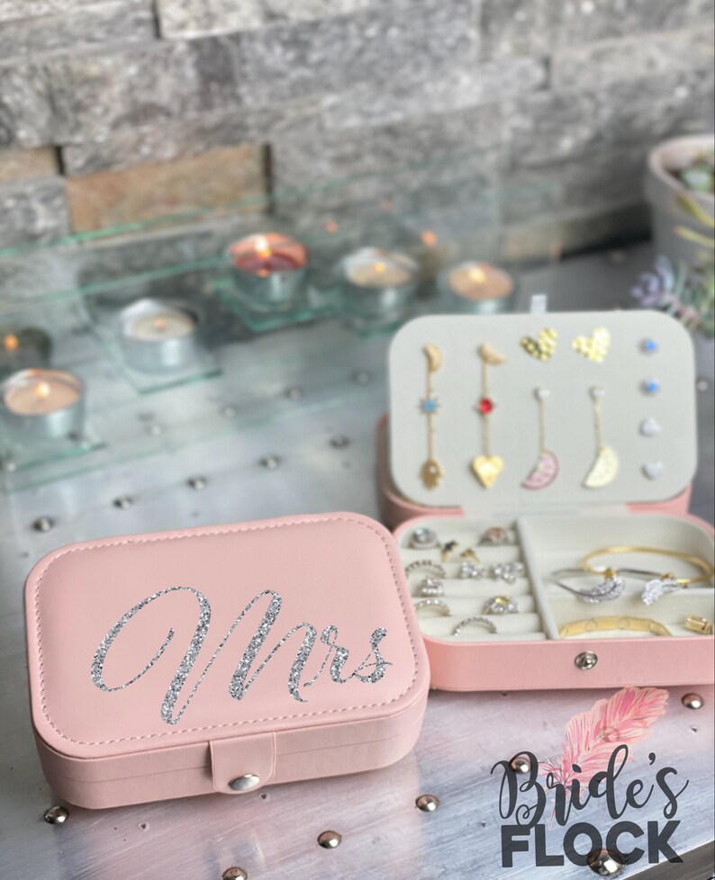 Personalized Travel Jewelry Box Bridesmaid Gift Jewelry | Etsy