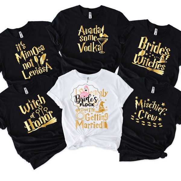 From Mischief To Mrs, Bride's Army Shirts, Wedding, Mischief Crew Tanks , Wizard and Witch shirts, House Bachelorette, Witch of Honor Shirt