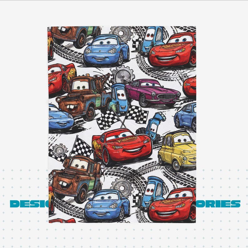 Lightning McQueen Cars Plush Blanket | Velveteen Cozy Kids Car Throw image 1