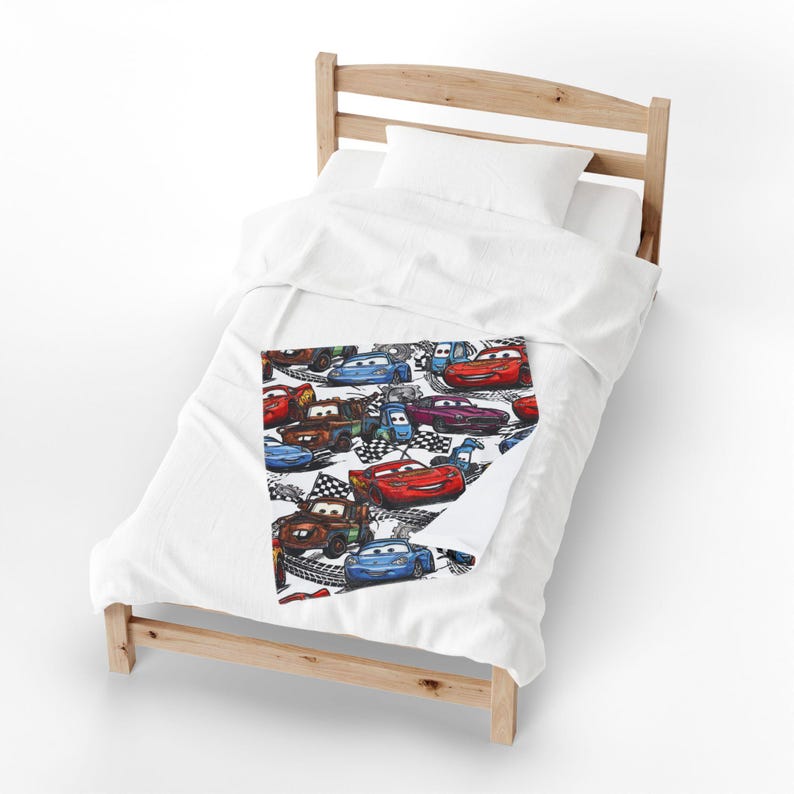Lightning McQueen Cars Plush Blanket | Velveteen Cozy Kids Car Throw image 6