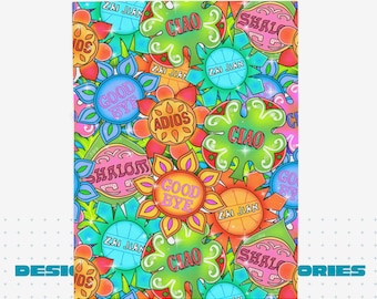 Its a Small World Goodbye Signs Velveteen Plush Blanket | Bright Disney Park Decor