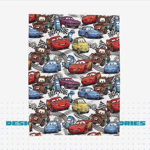 Lightning McQueen Cars Plush Blanket | Velveteen Cozy Kids Car Throw image 8