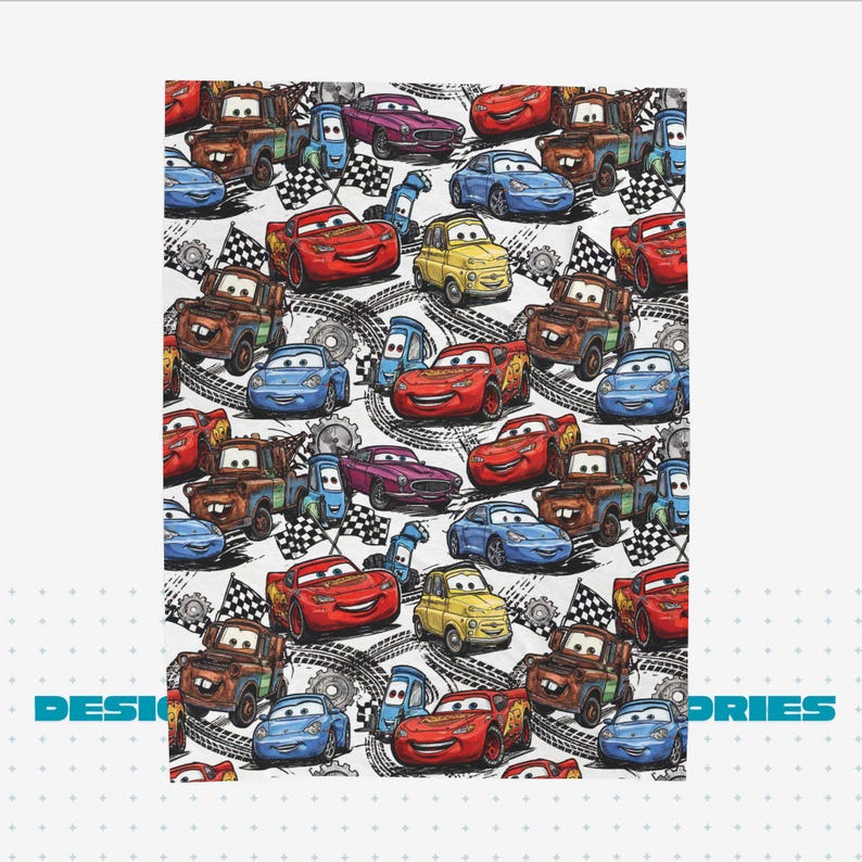Lightning McQueen Cars Plush Blanket | Velveteen Cozy Kids Car Throw image 8