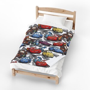 Lightning McQueen Cars Plush Blanket | Velveteen Cozy Kids Car Throw image 7