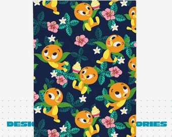 Orange Disney Parks Bird Velveteen Plush Blanket | Snuggle Throw, Stroller Lap Cozy