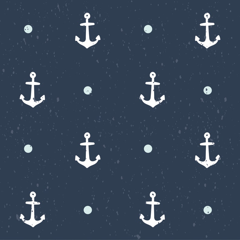 Anchor Nursery wallpaper kids blue Removable wallpaper Wallpaper nursery decor Kids Anchor Wall paper
