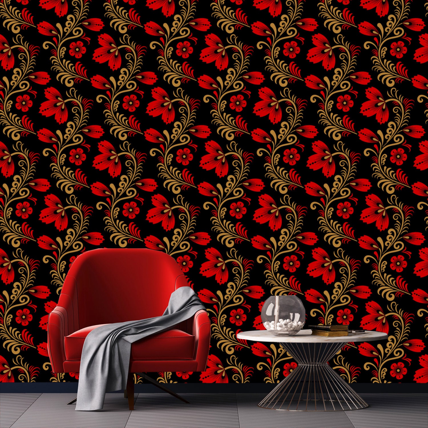 living room 3d design wallpaper 3D Wallpaper in Red Brick Color