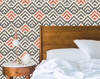 Vintage Geometric wallpaper , Wallpaper peel and Stick , Removable wallpaper Geometric