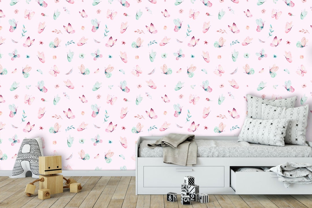 Watercolor Butterflies Nursery Decor, Peel and Stick, Removable ...