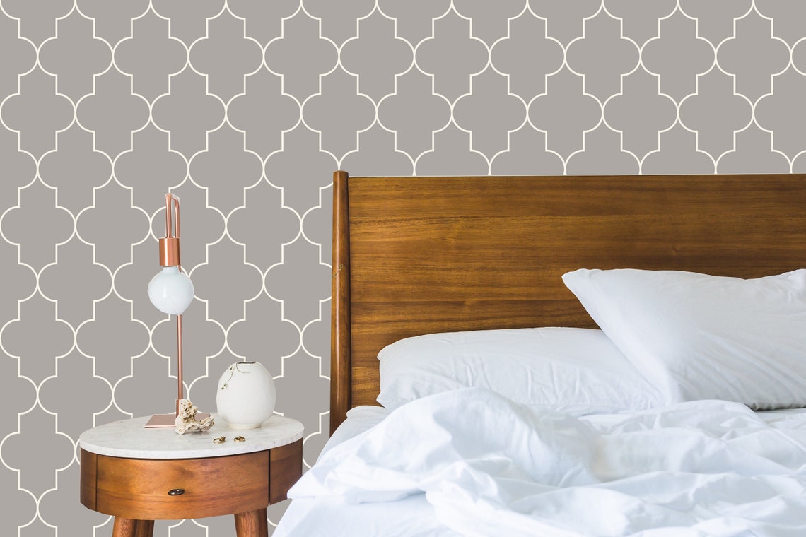 Peel and Stick Wallpaper Gray Removable Wallpaper Geometric Etsy