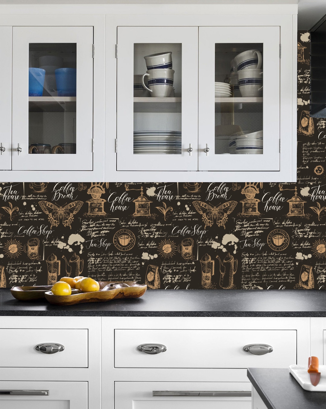 Wall Paper Peel and Stick Coffee Theme , Coffee Beans Mural Wallpaper