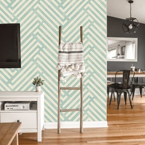 Wallpaper peel and Stick Retro,Removable wallpaper Green, Wall paper removable Geometric Green