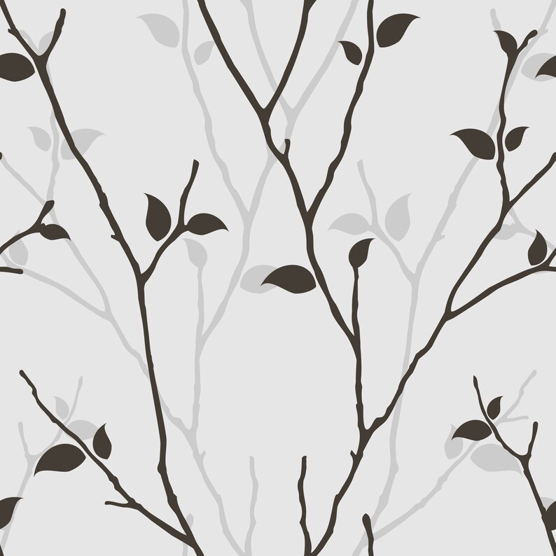 Tree Branches Peel and Stick Wallpaper Black and White Etsy