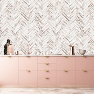 Removable wallpaper parquet wood, wallpaper Peel and stick Wood Parquet, Remove wallpaper Rustic wood