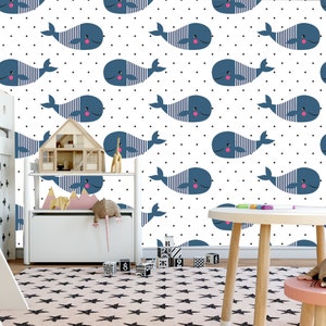 Anchor Nursery wallpaper kids blue Removable wallpaper Wallpaper nursery decor Kids Anchor Wall paper