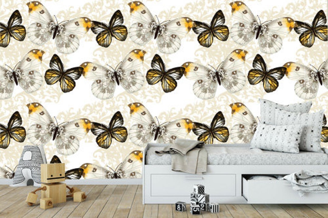 Butterfly Nursery Wallpaper: Peel and Stick Wall Mural - Etsy