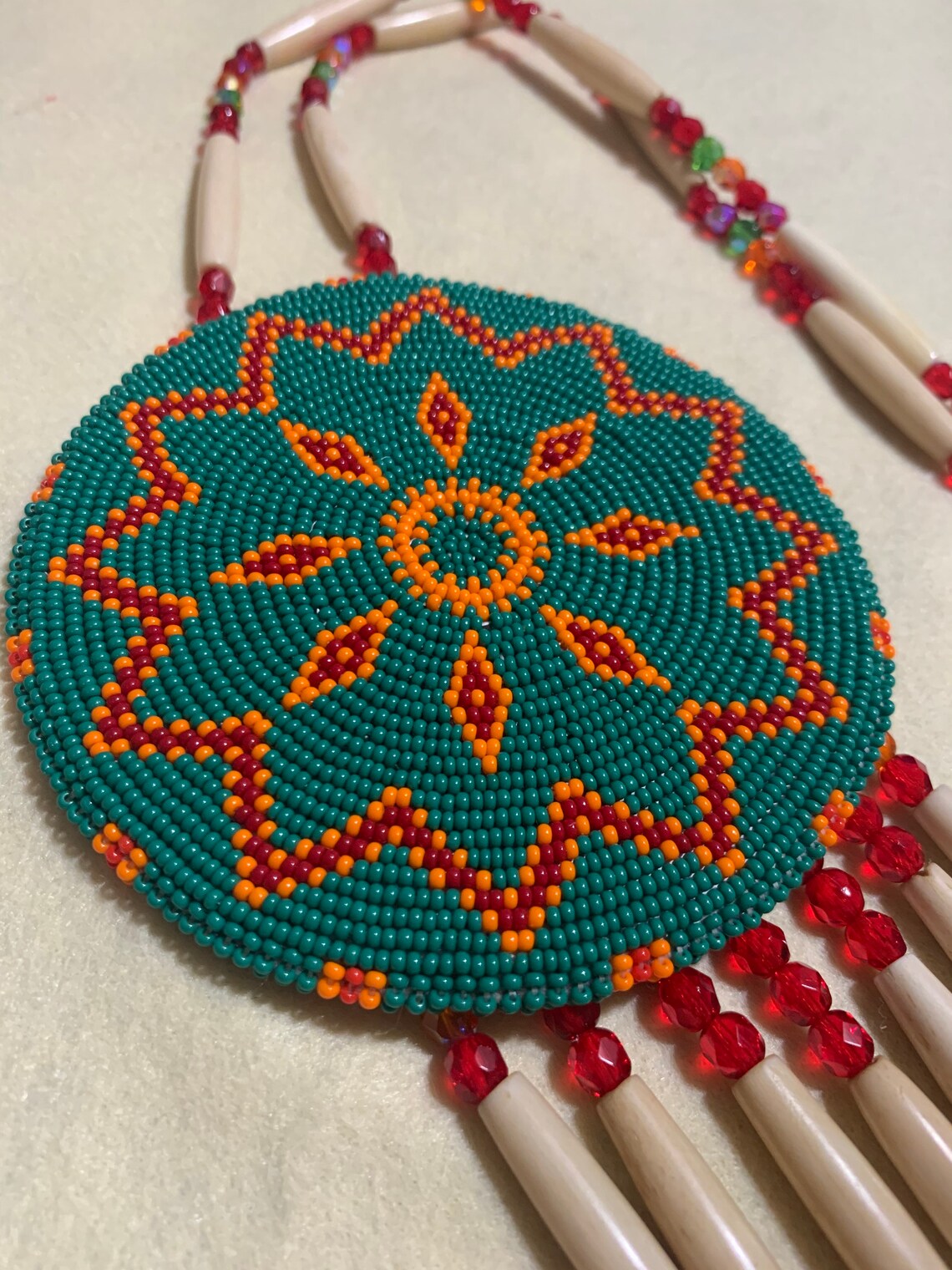Beaded medallion Etsy