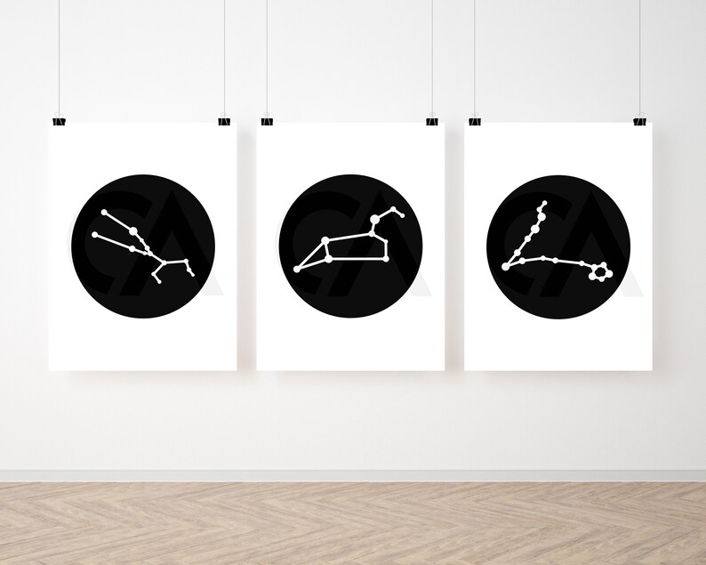 Leo Minimalist Zodiac Astrology Constellation Sign Digital Etsy