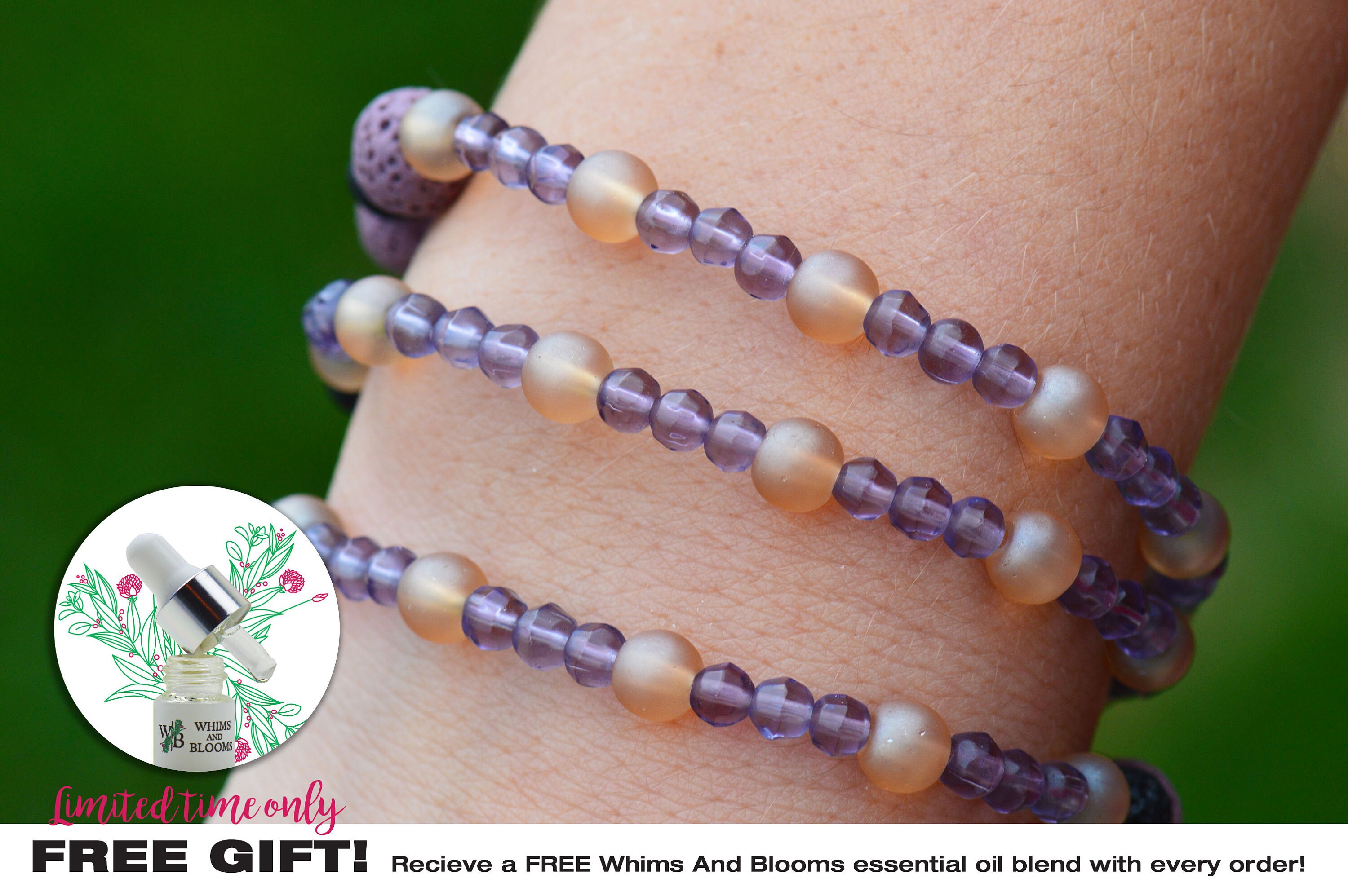 Triple Wrap Aromatherapy Bracelet or Necklace Diffuser Bracelet lava