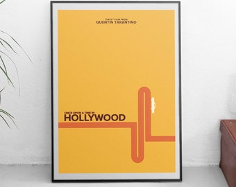 Once Upon A Time In Hollywood Poster // Retro Minimalist Movie Print // Quentin Tarantino