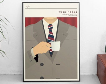 Twin Peaks Minimalist Poster // Retro Design Wall Print // David Lynch