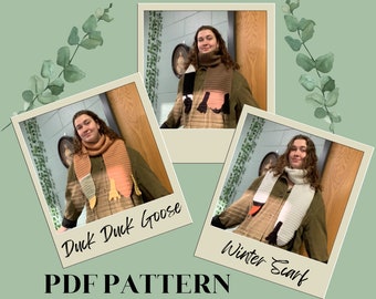 Duck Duck Goose Winter Scarf Crochet *PDF PATTERN ONLY* Swan Mallard Canada Goose Snowy Accessory