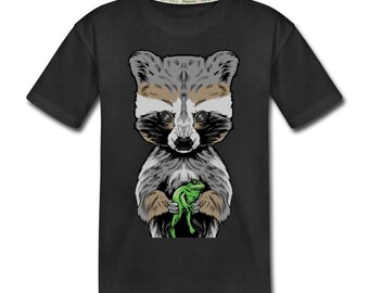 YXQMY The Racoon Rocks Washed Cotton Baby Boy Shirt Cute Summer T Shirt Funny YXQMY The Racoon Rocks Washed Cotton Baby Boy Shirt Cute Summer T Shirt Funny