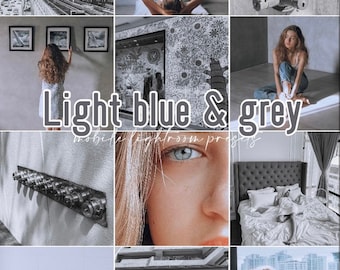 6 Presets Lightroom Mobile Light Blue and Grey | Instagram Filters | Cohesive IG Feed