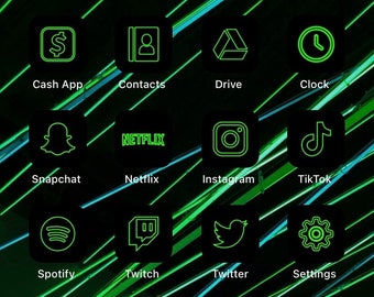 Green Social Icons Etsy