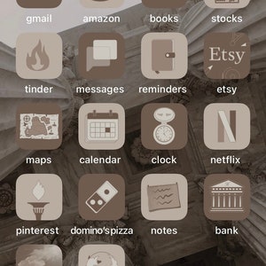 Light Academia App Icons, beige, brown, fall, neutral aesthetic, autumn, classy homescreen, iphone + android theme, wallpaper backgrounds
