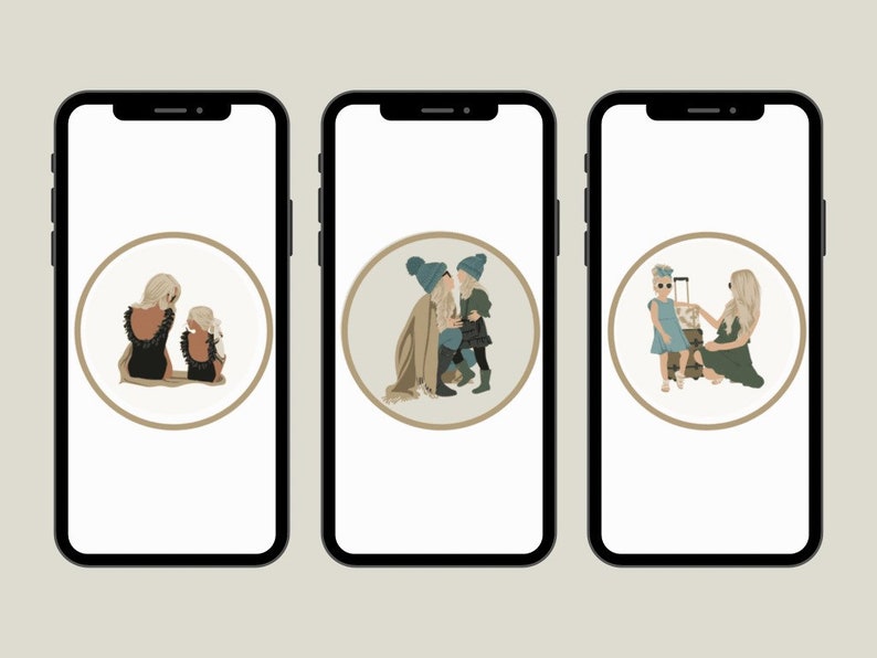 Highlight Covers Mom & Daughter for Instagram Lifestyle | Etsy