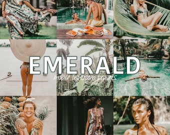 5 Presets Lightroom Mobile EMERALD | Everyday, Tropical, Natural, Blogger, Jungle, Influencer, Green Presets | Instagram Filters