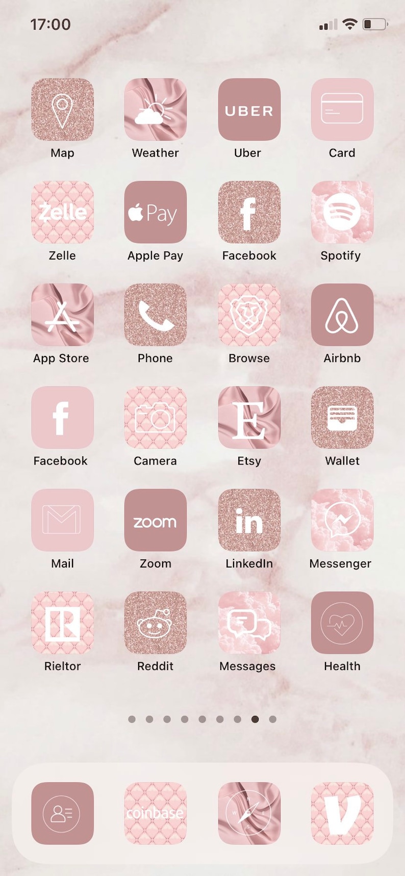 IOS 14 App Icons Pink & Glitter Cute Aesthetic Pink Pastel