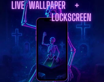 Live Wallpaper Hohe Auflösung 4K HD Datei Sperrbildschirm Elektrisierend Neon Skeleton Rises Home Bildschirm für Android Update